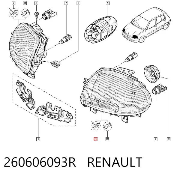 Luz esquerda 260606093R Renault (RVI)