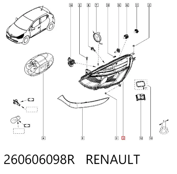 Luz esquerda 260606098R Renault (RVI)