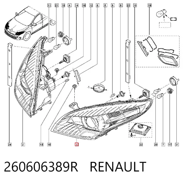 Luz esquerda 260606389R Renault (RVI)