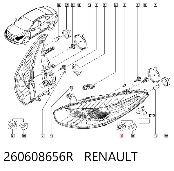 Luz esquerda 260608656R Renault (RVI)