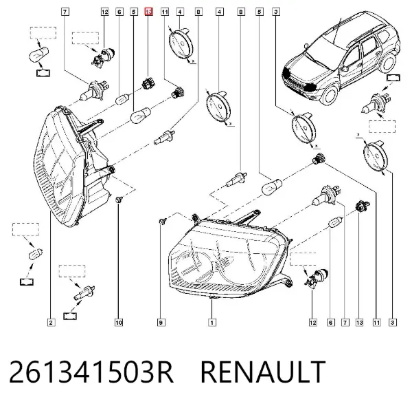 Base (casquilho) de lâmpada da luz 261341503R Renault (RVI)