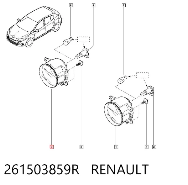Luzes de nevoeiro esquerdas/direitas 261503859R Renault (RVI)