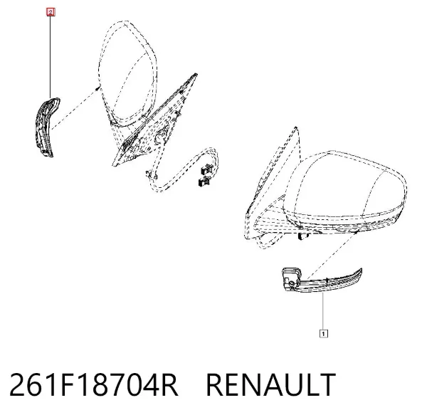Pisca-pisca de espelho direito 261F18704R Renault (RVI)