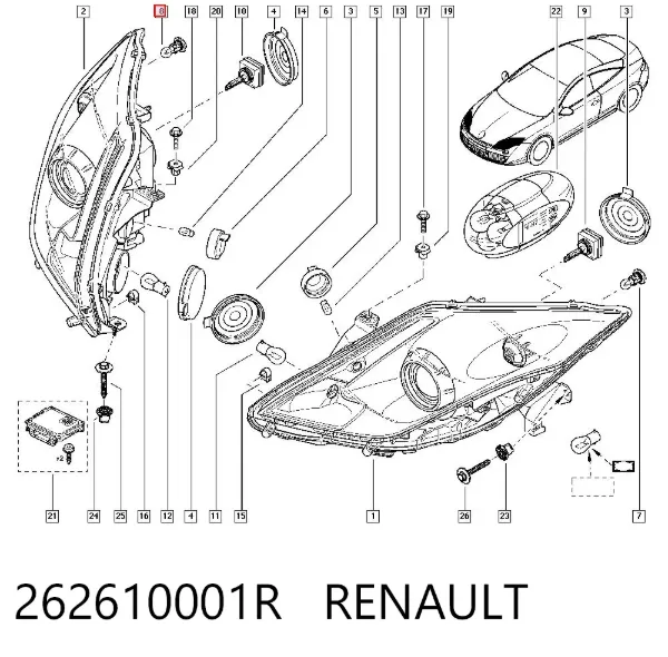 Lâmpada 262610001R Renault (RVI)