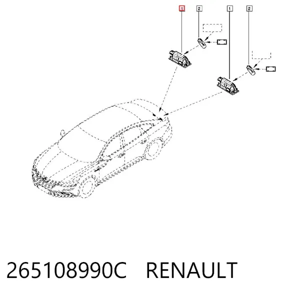Lanterna da luz de fundo de matrícula traseira 265108990C Renault (RVI)