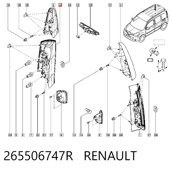 Lanterna traseira direita 265506747R Renault (RVI)