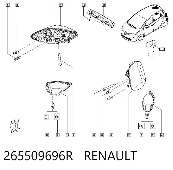 Lanterna traseira direita 265509696R Renault (RVI)