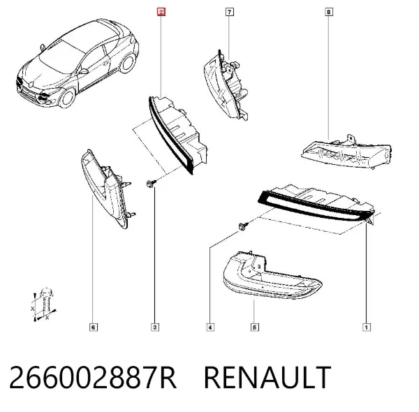 Luzes máximas direitas 266002887R Renault (RVI)