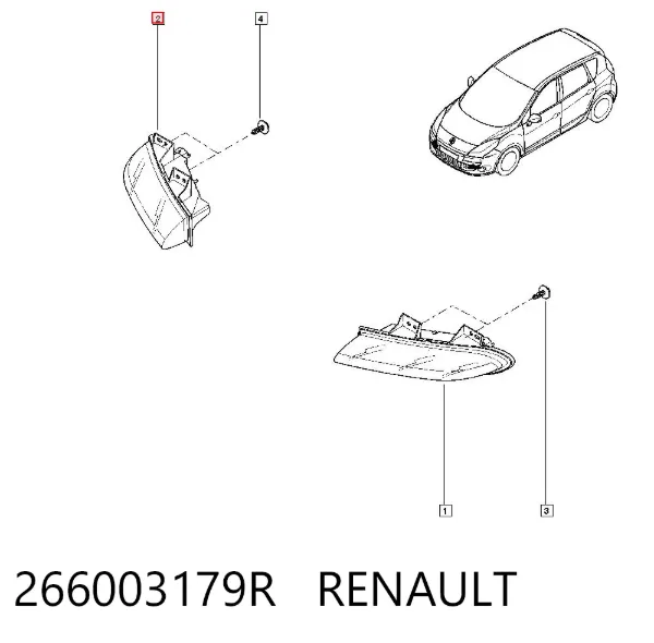 Luzes máximas direitas 266003179R Renault (RVI)
