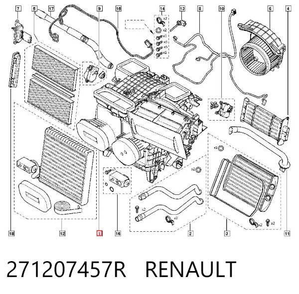 Caixa de forno montado 271207457R Renault (RVI)