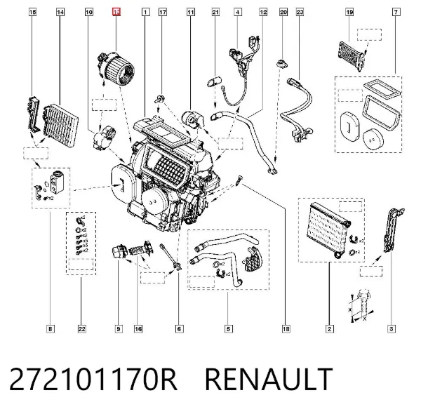 Motor de ventilador de forno (de aquecedor de salão) 272101170R Renault (RVI)