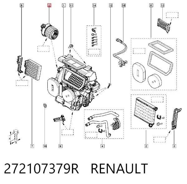 Motor de ventilador de forno (de aquecedor de salão) 272107379R Renault (RVI)