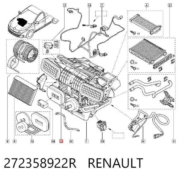 Tampa de filtro de salão 272358922R Renault (RVI)