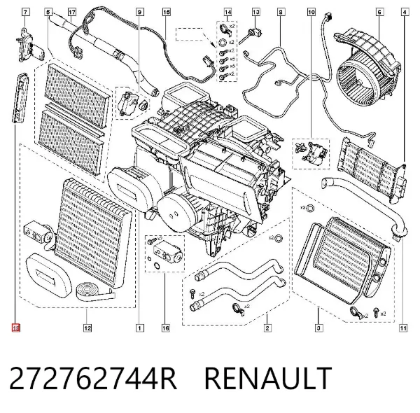 Tampa de filtro de salão 272762744R Renault (RVI)