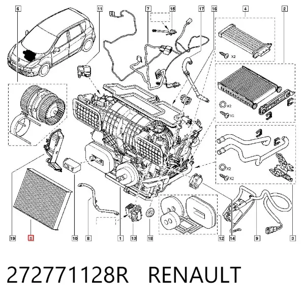 Filtro de salão 272771128R Renault (RVI)