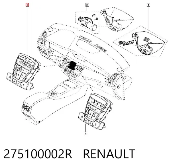 Unidade de controlo dos modos de aquecimento/condicionamento 275100002R Renault (RVI)