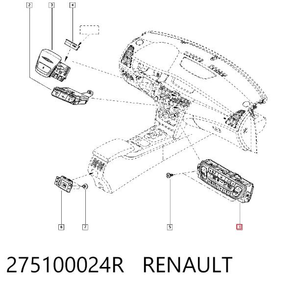 Unidade de controlo dos modos de aquecimento/condicionamento 275100024R Renault (RVI)