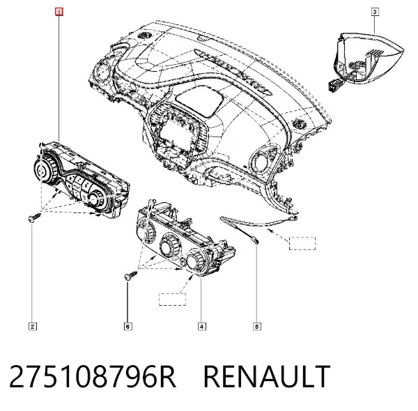 Unidade de controlo dos modos de aquecimento/condicionamento 275108796R Renault (RVI)