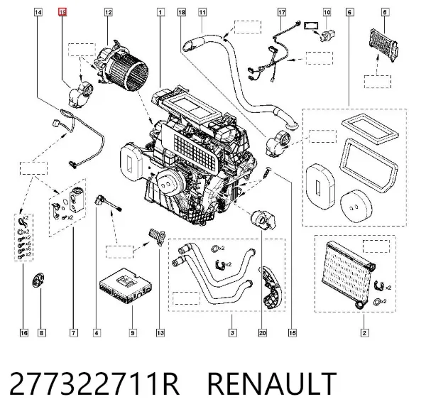 Motor de comporta de recirculação de ar 277322711R Renault (RVI)
