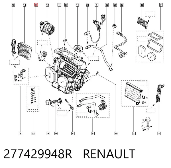 Acionamento de comporta de forno 277429948R Renault (RVI)