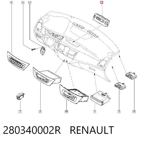 Mostrador multifuncional 280340002R Renault (RVI)