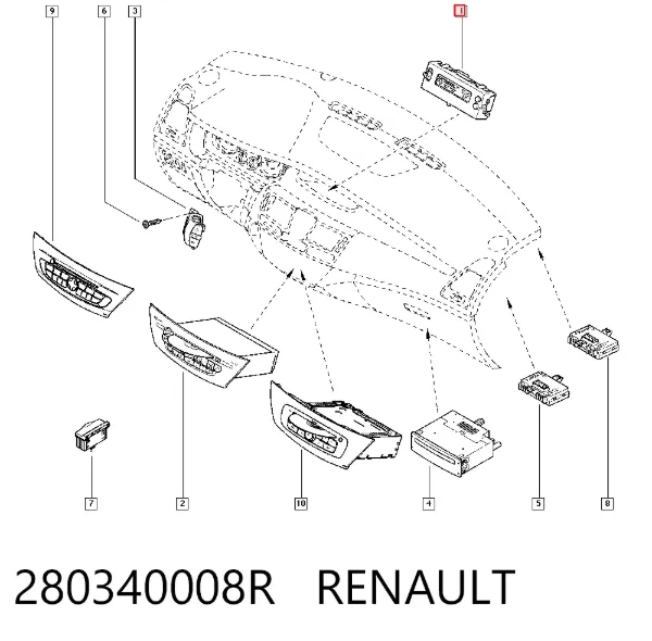 Mostrador multifuncional 280340008R Renault (RVI)