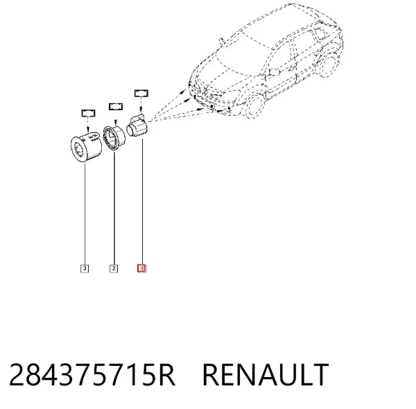 Sensor dianteiro de sinalização de estacionamento (sensor de estacionamento) 284375715R Renault (RVI)