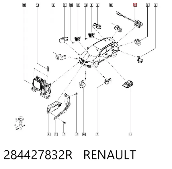 Câmara do sistema para asseguramento de visibilidade 284427832R Renault (RVI)