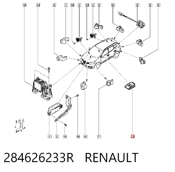 Câmara do sistema para asseguramento de visibilidade 284626233R Renault (RVI)