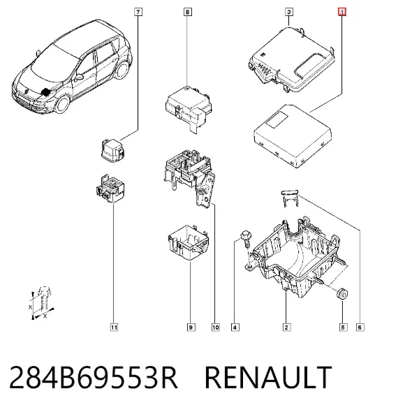 Unidade de dispositivos de segurança 284B69553R Renault (RVI)
