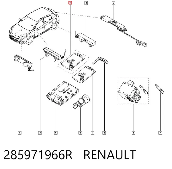Chave de fecho de ignição 285971966R Renault (RVI)