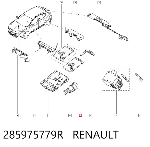 Chave de fecho de ignição 285975779R Renault (RVI)
