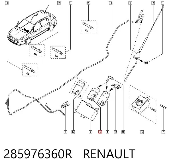 Chave de fecho de ignição 285976360R Renault (RVI)