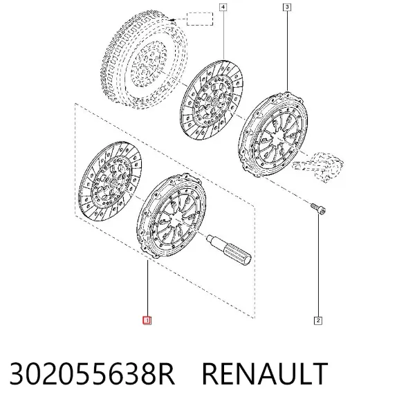Kit de embraiagem (3 peças) 302055638R Renault (RVI)