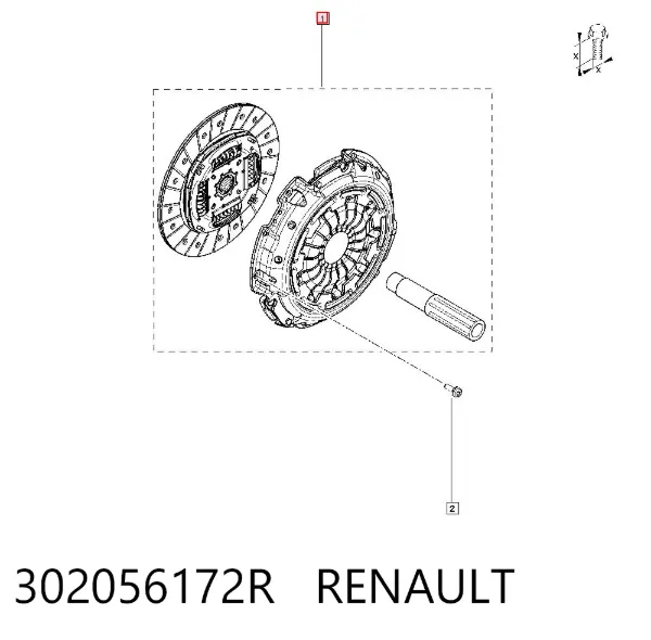 Kit de embraiagem (3 peças) 302056172R Renault (RVI)