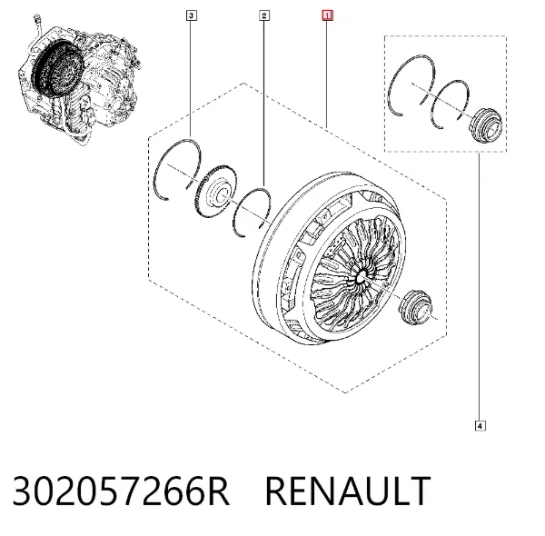Kit de embraiagem (3 peças) 302057266R Renault (RVI)