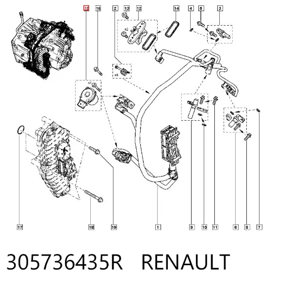 Válvula de controlo de acionamento hidráulico de embraiagem 305736435R Renault (RVI)