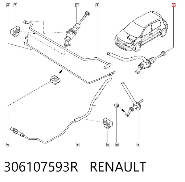 Cilindro mestre de embraiagem 306107593R Renault (RVI)