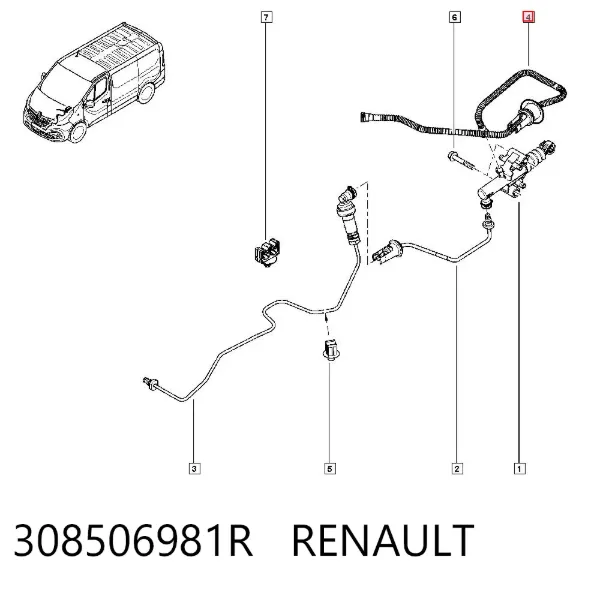 Mangueira de embraiagem 308506981R Renault (RVI)