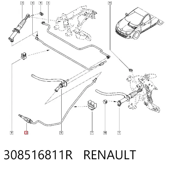 Tubo de embraiagem 308516811R Renault (RVI)