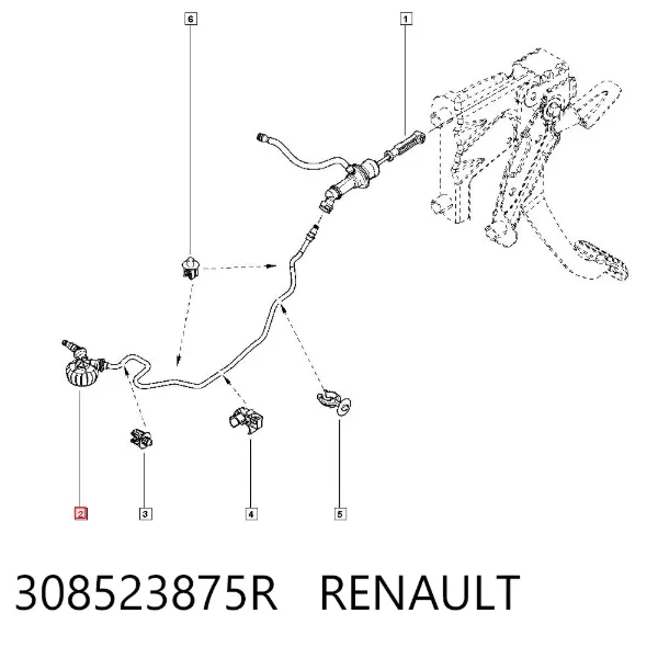 Tubo de embraiagem 308523875R Renault (RVI)
