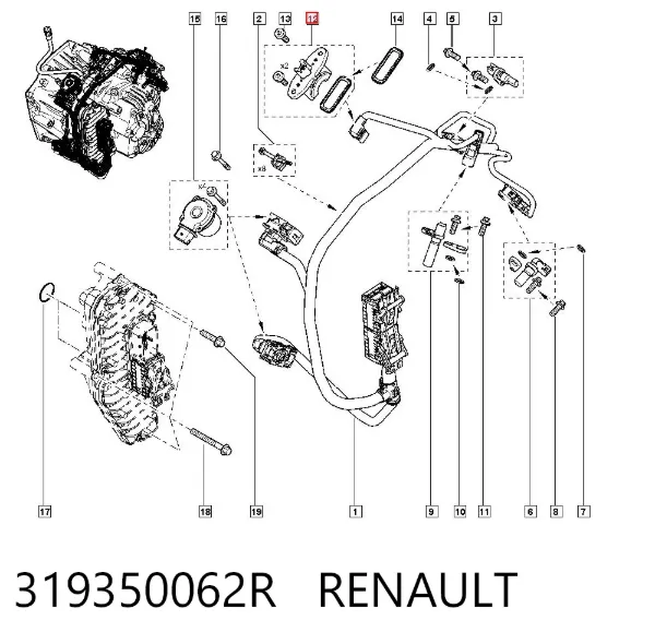 Sensor de posição de seletor da Caixa Automática de Mudança 319350062R Renault (RVI)