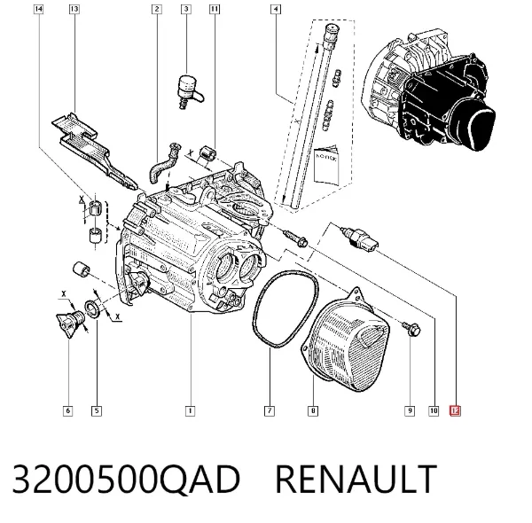 Sensor de ativação das luzes de marcha à ré 3200500QAD Renault (RVI)