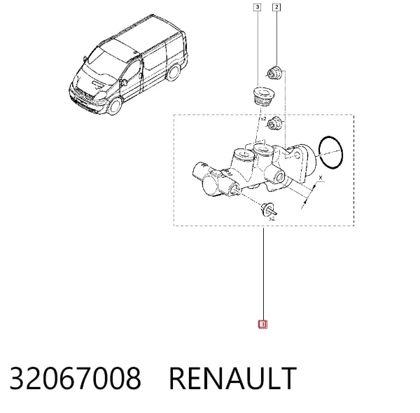 Cilindro mestre do freio 32067008 Renault (RVI)