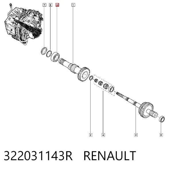 Rolamento da árvore primária da Caixa de Mudança 322031143R Renault (RVI)