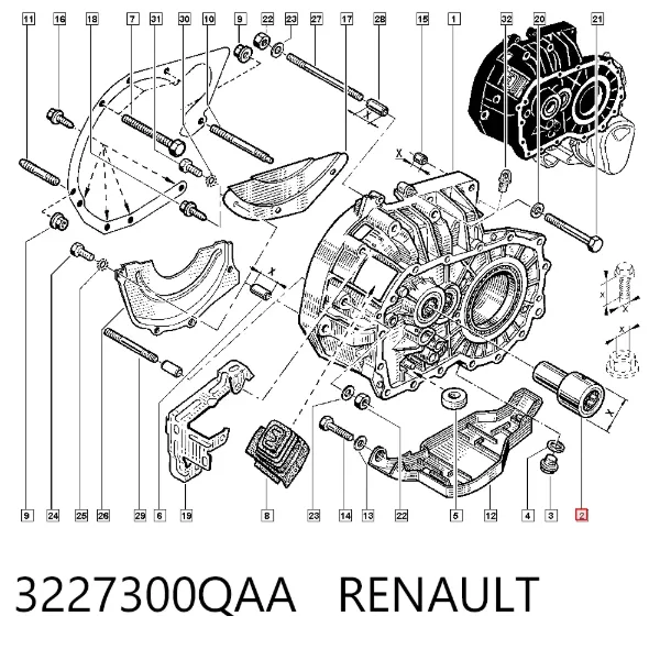 Guia da árvore primária da Caixa de Mudança 3227300QAA Renault (RVI)