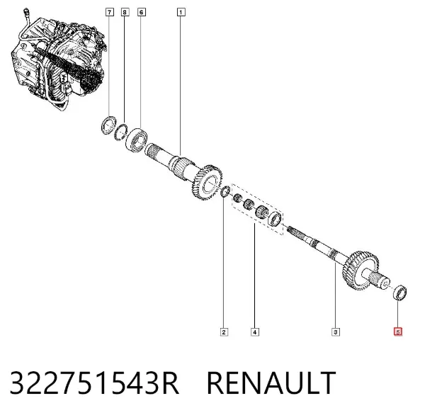 Rolamento da árvore secundária da Caixa de Mudança 322751543R Renault (RVI)