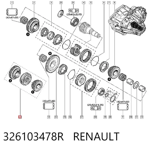 Sincronizador de 3ª/4ª velocidade 326103478R Renault (RVI)