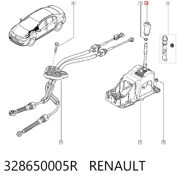 Cabo da avalanca da Caixa de Mudança 328650005R Renault (RVI)