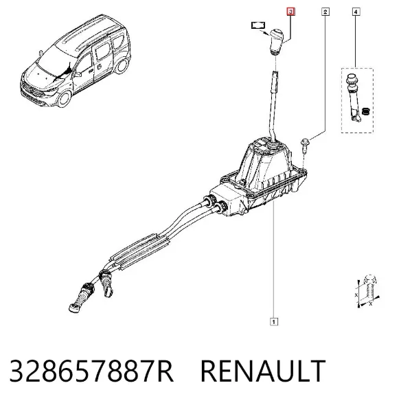 Cabo da avalanca da Caixa de Mudança 328657887R Renault (RVI)
